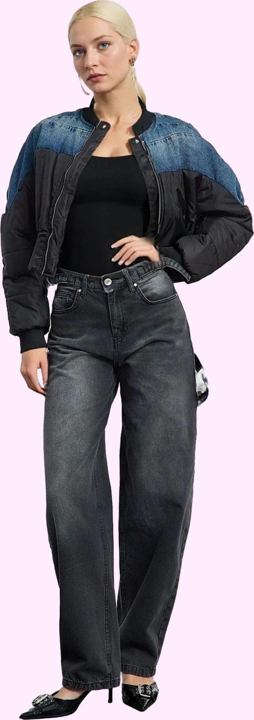 Kadın Pamuk Denim Carpenter Jean Pantolon Yüksek Bel Günlük Stil Yaz Aylarının Vazgeçilmezi