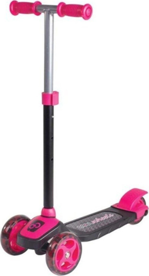 Pembe Karatoys Silikon Işıklı Metal Aksamlı Frenli Scooter
