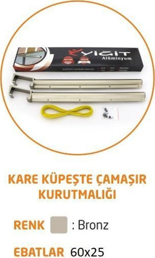 Kare Küpeşte Alüminyum Balkon Çamaşır Kurutmalık 60x25 mm