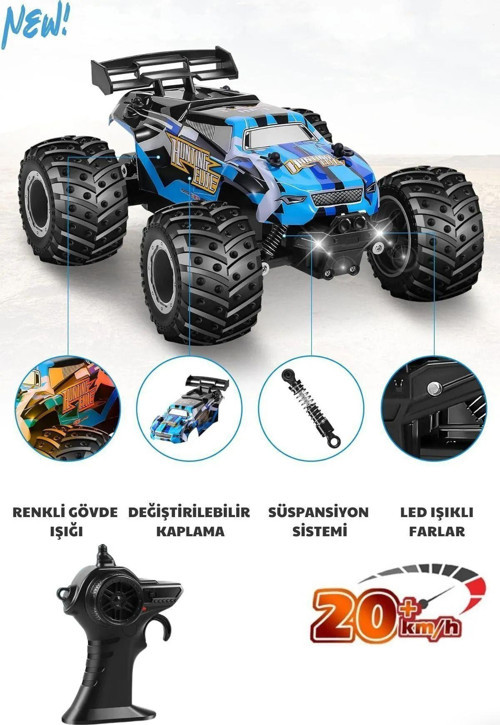 Uzaktan Kumandalı Şarjlı Led Işıklı Drift Atan 20 Km Hız Yapan Yüksek Hızlı Off Road Oyuncak Araba