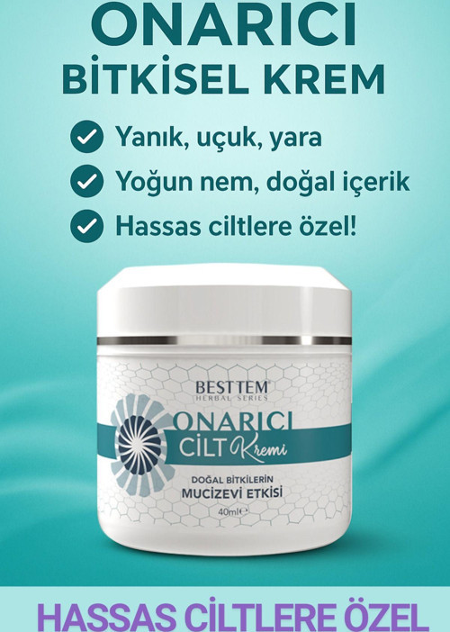 Onarıcı Cilt Kremi – Yanık, Uçuk, Yara Ve Bakım | Hindistan Ve Sarı Kantaron Yağı | 40 ml