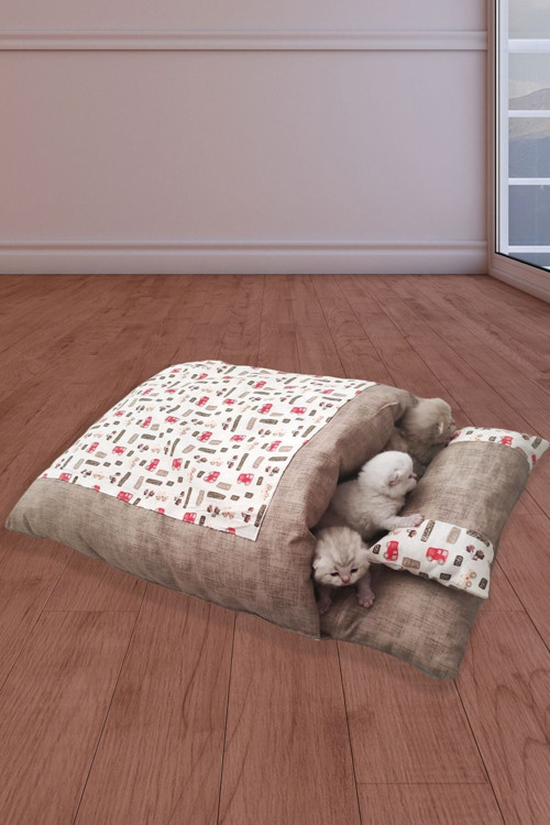 El Yapımı Japon Tarzı Evcil Kedi Köpek Uyku Tulumu Yuva Tatami Yatak Yastık 65X50 Cm L Beden