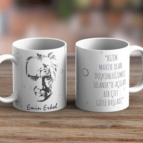 Kişiye Özel Atatürk Temalı Kupa Bardak