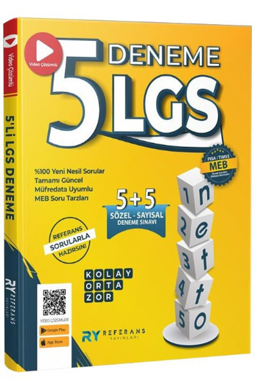 LGS NETTO Tamamı Video Çözümlü 5 Fasikül Genel Deneme Seti Kolay-Orta-Zor Referans Yayınları