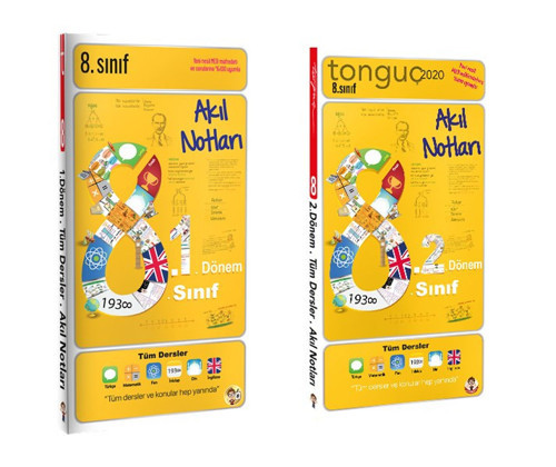 8.1 ve 8.2 Akıl Notları Cep Boy 8. Sınıf Ders Notları - Tonguç Yayınları