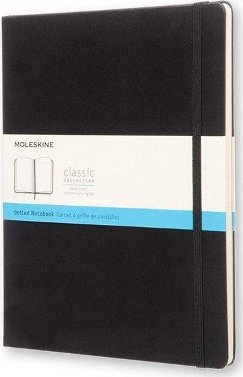 Klasik XL Boy Sert Kapak Noktalı Defter Siyah