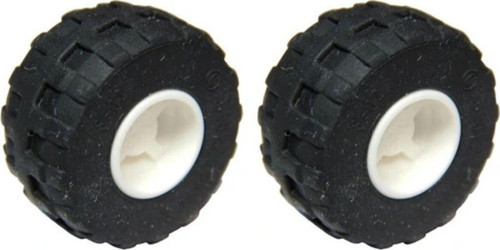 Technic Aksesuar Custom Moc Tire 24 x 12 R Siyah Büyük Boy Balon Tekerlek Beyaz 2 Jant