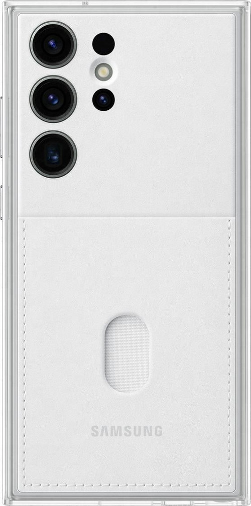 Galaxy S23 Ultra Çerçeveli & Kart Yuvalı Kılıf - Beyaz