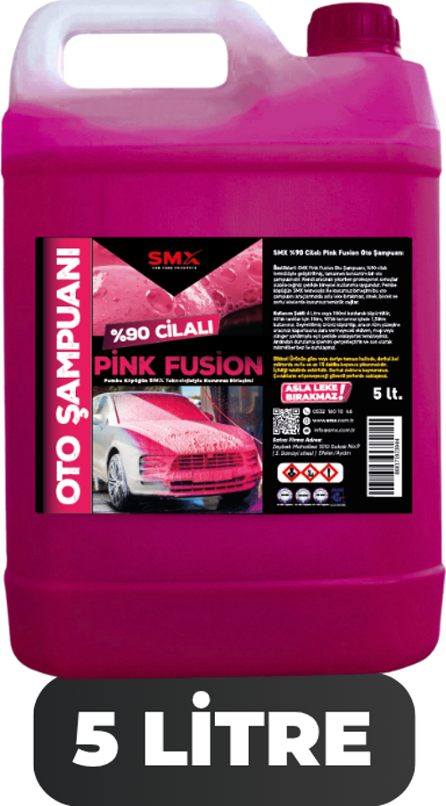 %90 Carnauba Cilalı Pink Fusion Oto Şampuanı 5 LT