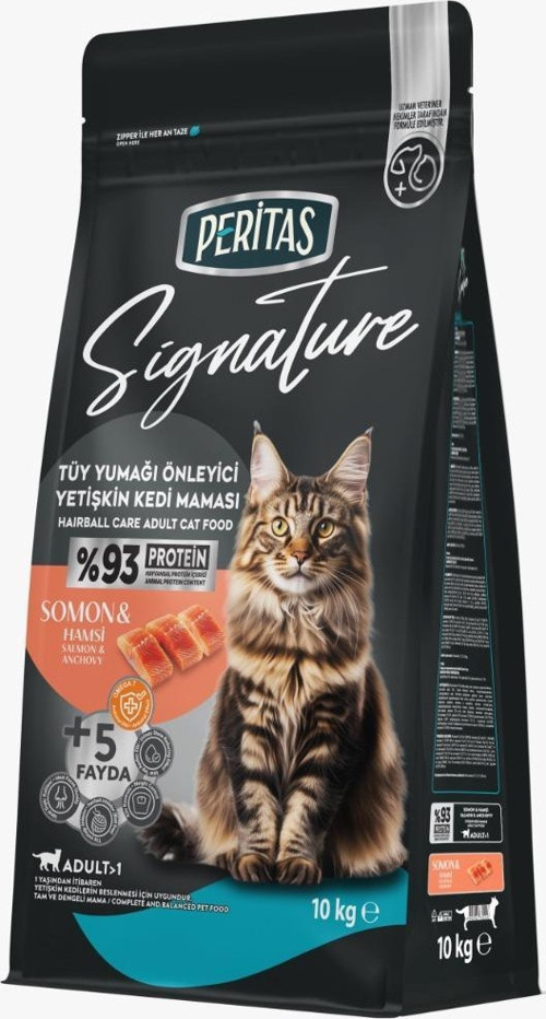 Signature Somonlu Yetişkin Hairball (Tüy Yumağı Önleyici) Kedi Maması 10 Kg