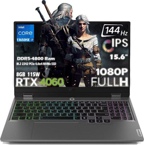 Loq 15Irx9 İ7 13650Hx 48Gb 512Gb Rtx 4060 8Gb 115W 15.6" Fhd 144Hz Ips Freedos 83Dv011Htr T6