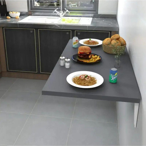 Lüx Duvara Monte Katlanır Çalışma Masası, Mutfak Masası 90*45Cm Antrasit