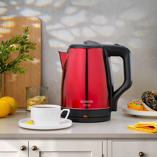 Hitze Paslanmaz Çelik Su Isıtıcı (Kettle)-Kırmızı