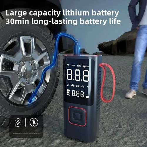 Schulzz 3in1 Kablosuz Usb Type-C 3*2000Mah Göstergeli Oto Lastik Hava Pompası 5