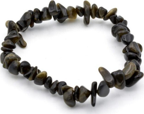 Doğal Kırık Taş Rainbow Obsidyen Taşı Bileklik 1.kalite