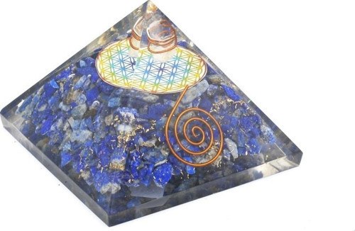 Hakiki Doğal Lapis Lazuli Taşı Orgonit Piramit 175 Gram