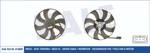 Fan Motoru Davlumbazlı Seat Cordoba-Ibıza-Skoda Fabıa-Polo 130-60W-394Mm 2001-2009 102008