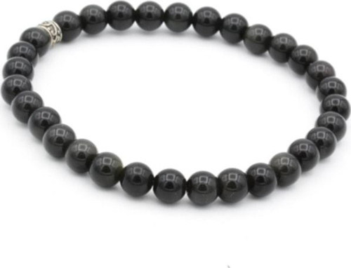 Hakiki Doğal Rainbow Obsidyen Bileklik 1.kalite 6 Mm