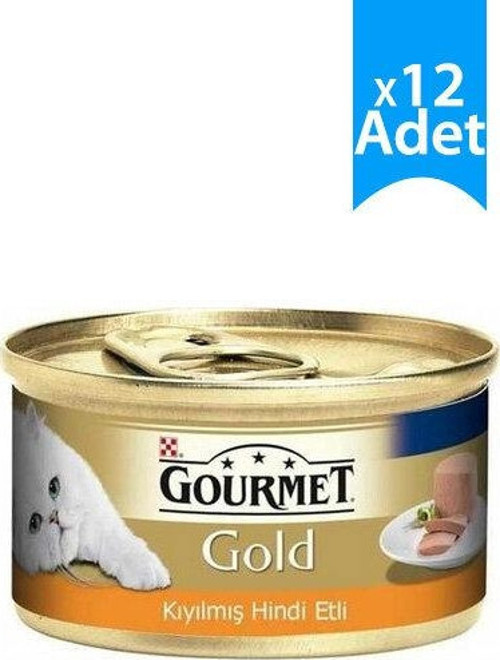 Gold Kıyılmış Hindili Kedi Konservesi 85 Gr x 12 Adet