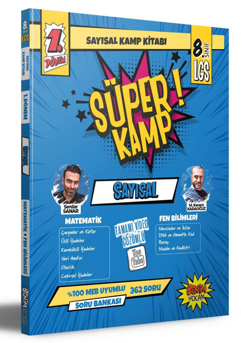 Benim Hocam Yayınları 8. Sınıf 1.Dönem Sayısal Süper Kamp Kamp Kitabı