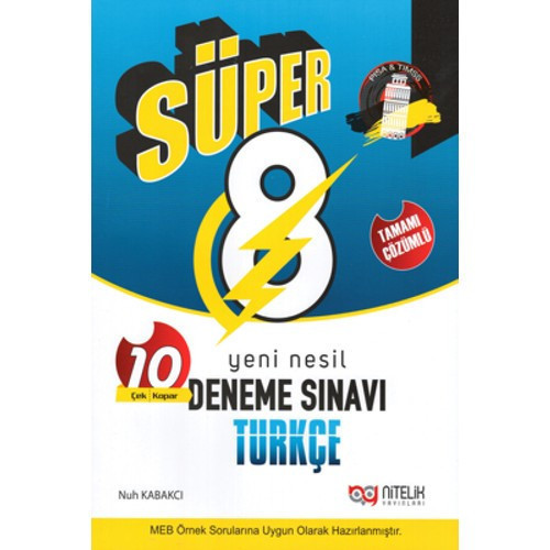 Nitelik Yayınları 8. Sınıf Süper Yeni Nesil Türkçe 10 Deneme Sınavı