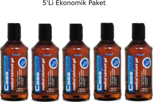 250ml Büyük Boy Anal/Vajinal Kullanıma Uygun Su Bazlı Kayganlaştırıcı jel 5'li Ekonomik Set