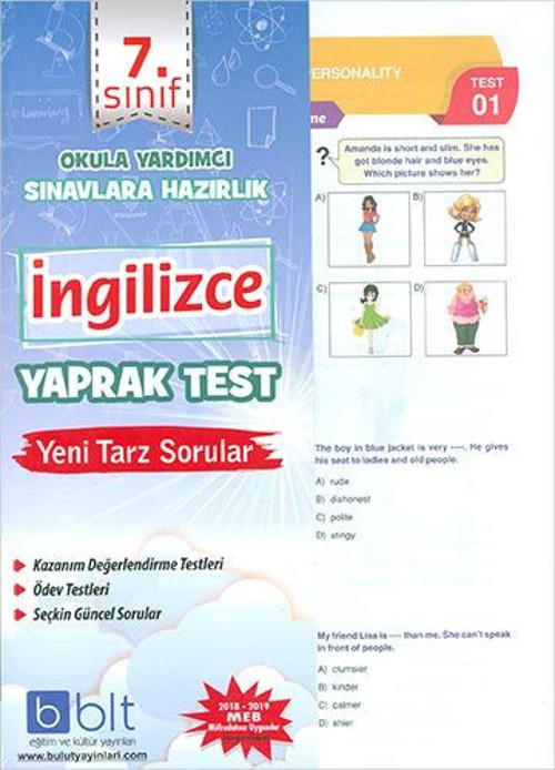 Bulut Eğitim Yayınları 7. Sınıf İngilizce Yaprak Test