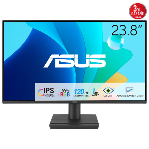VA249HG 23,8" 1ms, 120Hz, Full HD, HDMI, VGA, IPS LED, Çerçevesiz Tasarım, Düşük Mavi Işık, FreeSync Kurumsal