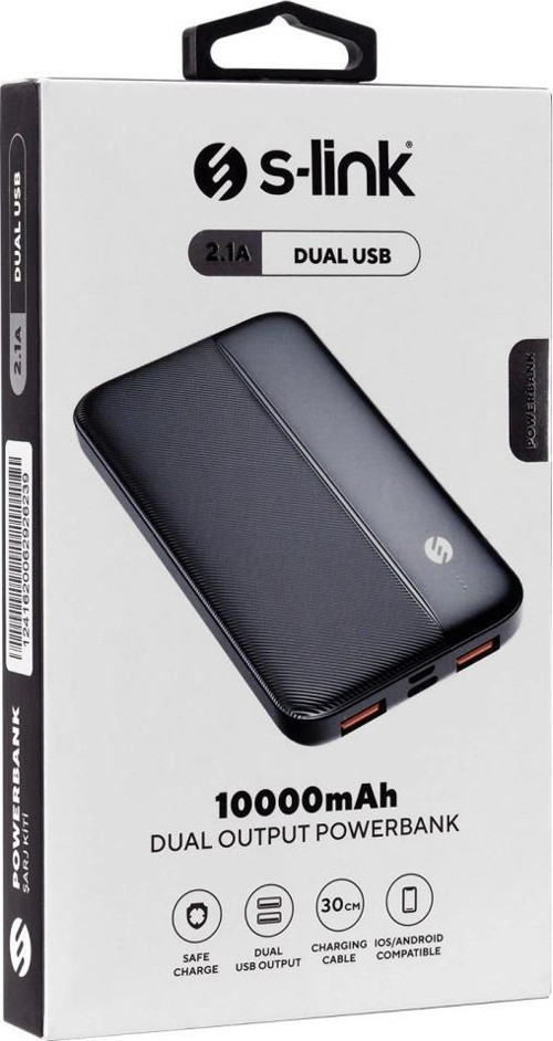 S-lınk Ip-g10n, Siyah, 10.000mah, 2xusb, 1xmicro Usb, 1xtype-c, 4 Led Göstergeli, Powerbank