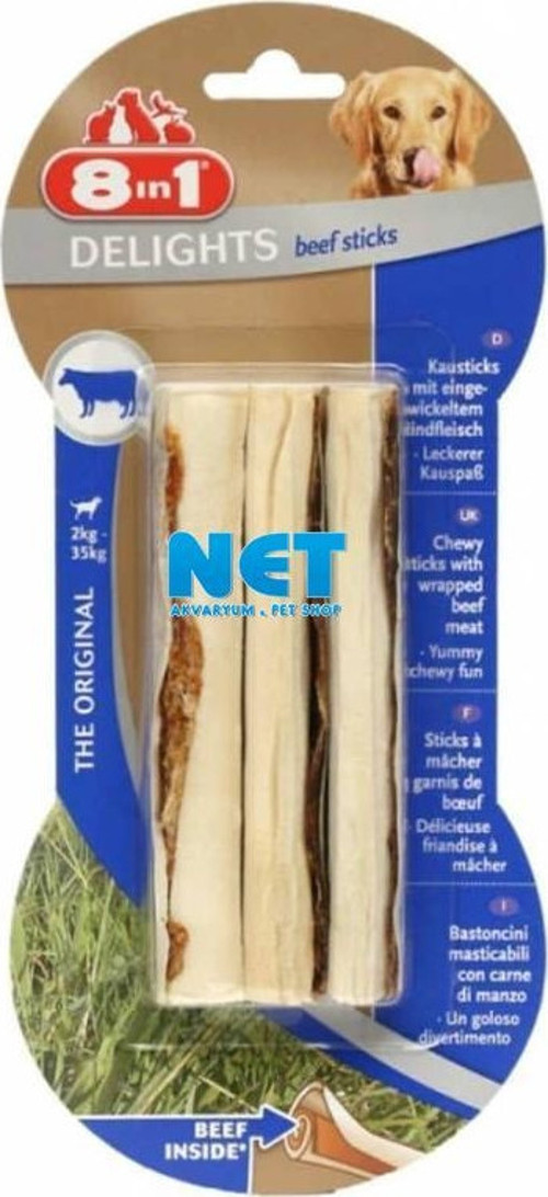 8 in 1 Beef Delight Sticks 75 gr Köpek Ödül Kemiği