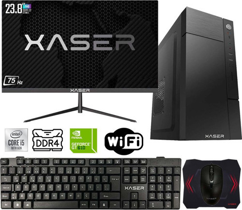 Xsr436 i5 10400F 16GB Ram 512GB M.2 NVMe SSD 2GB GT610 Ekran Kartı 23.8" Monitör Masaüstü Ofis Bilgisayarı