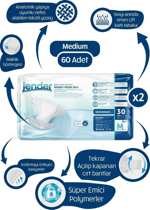 Bel Bantlı M 30'Lu 2 Paket 60 Adet
