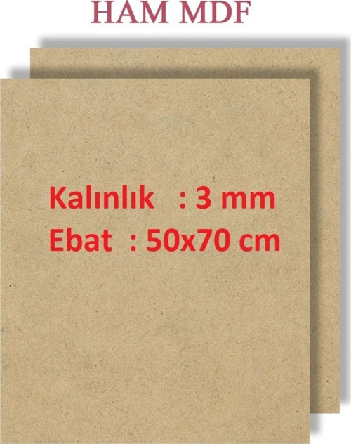 - 2 Adet Duralit Ham Mdf 3 Mm Kalınlık , 50X70 Cm ( Resim Kağıdı Ölçüsü )