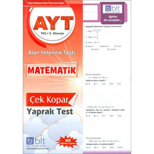Bulut Eğitim Yayınları Ayt Matematik Yaprak Test