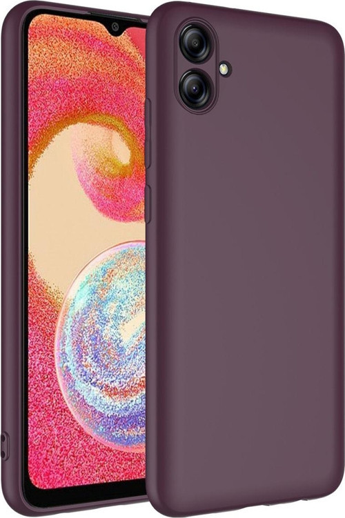 Galaxy A04e Ile Uyumlu Kılıf Kadife Iç Yüzey Silikon Z-mara Lansman Vieri Kılıf Koyu Mor