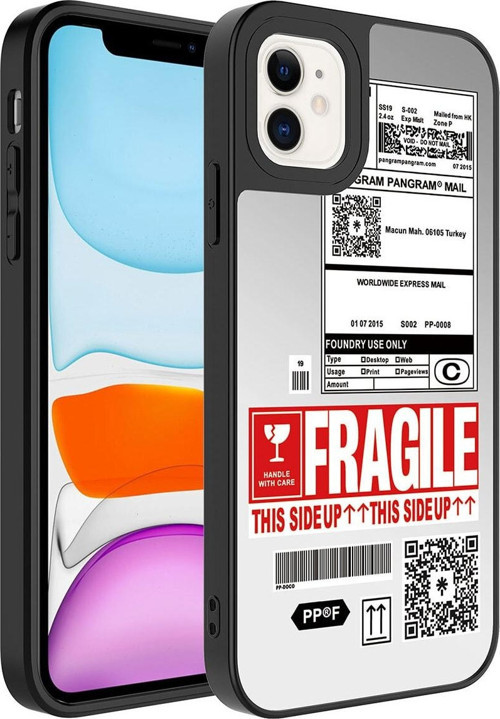 Apple Iphone 11 Ile Uyumlu Aynalı Fragi?le Desenli Kamera Korumalı Parlak Z- Mirror Kapak