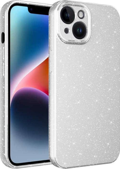 Apple Iphone 12 Ile Uyumlu Kılıf Kamera Korumalı Simli Lüks Koton Kapak Beyaz
