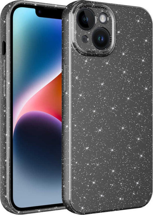 Apple Iphone 13 Ile Uyumlu Kılıf Kamera Korumalı Simli Lüks Koton Kapak Gri