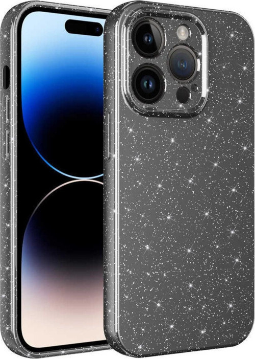 Apple Iphone 14 Pro Ile Uyumlu Kılıf Kamera Korumalı Simli Lüks Koton Kapak Gri