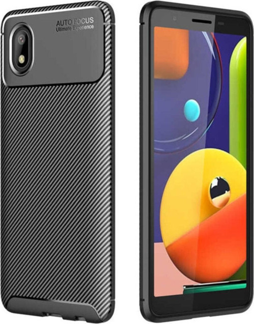 Galaxy A01 Core Kılıf Karbon Delüx Tpu Silikon Siyah