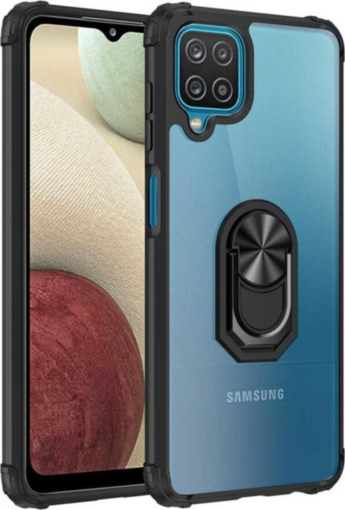 Galaxy A12 Uyumlu Kılıf Yüzük Tutuculu Standlı