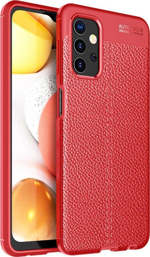 Galaxy A23 Ile Uyumlu Kılıf Niss Silikon Deri Görünümlü Kırmızı