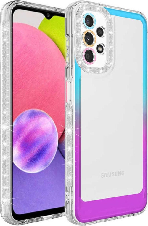 Galaxy A13 4g Ile Uyumlu Kılıf Taşlı Ve Renk Geçiş Tasarımlı Lens Korumalı Park Kapak