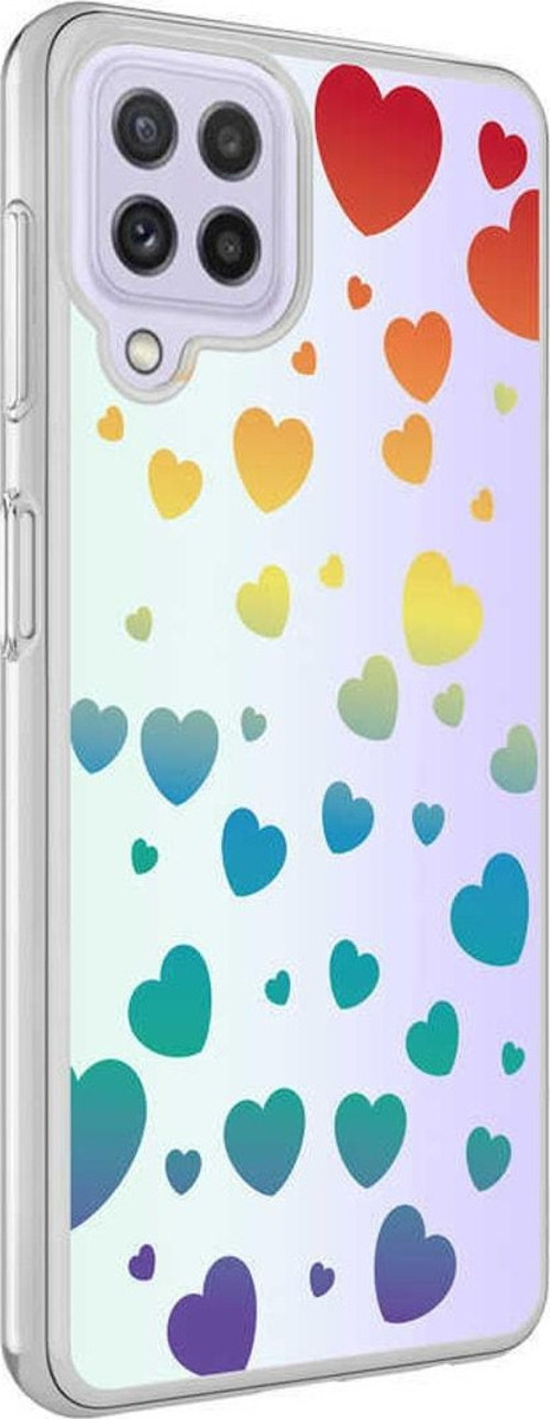 Galaxy A22 4g Ile Uyumlu Kılıf Parlayan Fosfor Yüzeyli Desenli Kapak Heart