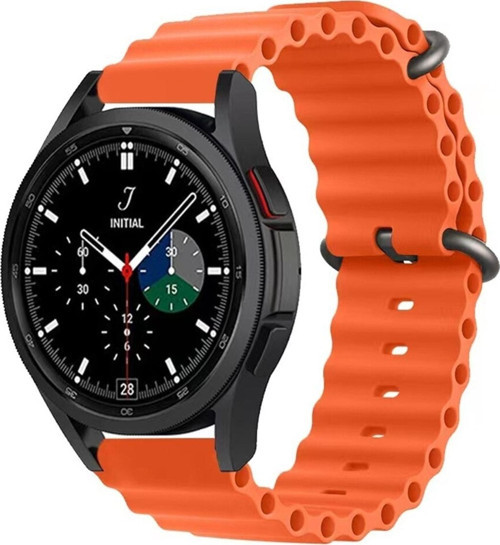 Amazfit Gtr Ile Uyumlu 42mm Quintessential Kabartmalı Metal Tokalı Kordon Orange