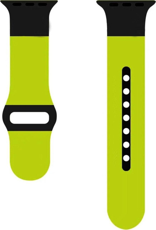 Apple Watch 7 Ile Uyumlu 45mm Kordon Kumaş Çift Renk Saat Kordonu Spor Kayış Fıstık Yeşil