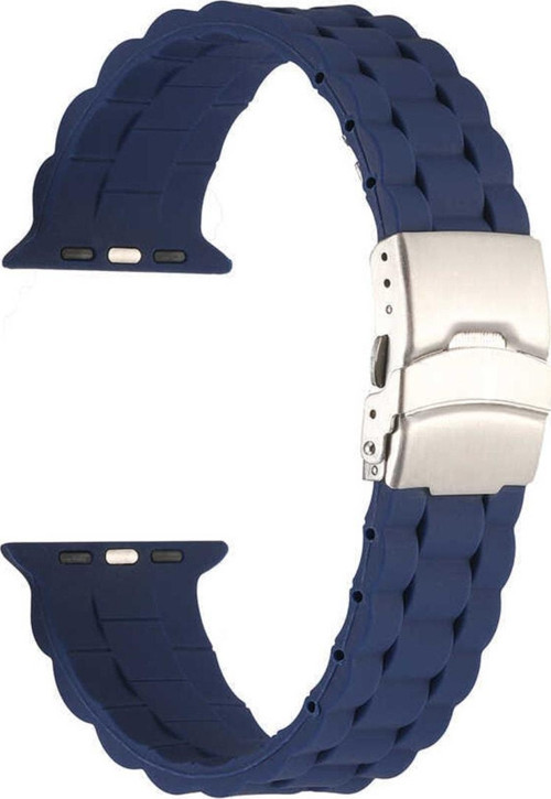 Apple Watch 4 Ile Uyumlu Kordon 42-44mm Metal Toka Delikli Ayarlanabilir Panoply Silikon Kayış
