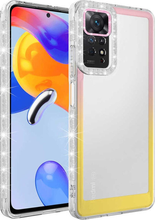 Xiaomi Redmi Note 11 Pro 5g Ile Uyumlu Kılıf Taşlı Ve Renk Geçiş Tasarımlı Lens Korumalı Park Kapak