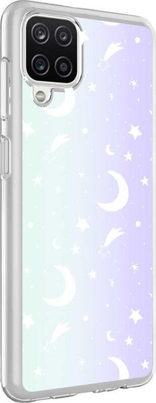 Galaxy A12 Ile Uyumlu Kılıf Parlayan Fosfor Yüzeyli Desenli Kapak Moon