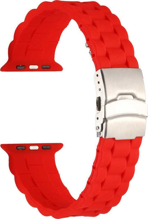 Apple Watch 5 Ile Uyumlu Kordon 38-40mm Metal Toka Delikli Ayarlanabilir Panoply Silikon Kayış